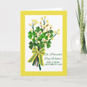 St. Patrick's Day for Mother in Law with Shamrocks Card