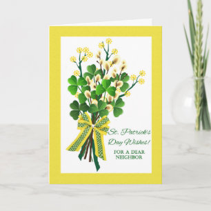 St. Patrick's Day for Neighbor with Shamrocks Card
