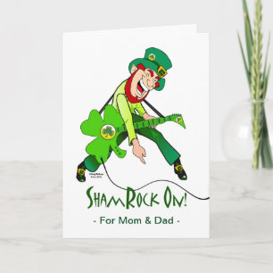 St Patrick's Day for Rock Star Parents Rock On Card
