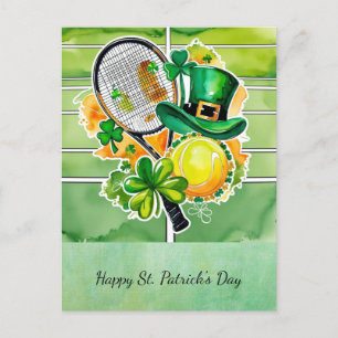 St. Patrick's Day for Tennis Player Holiday Postcard