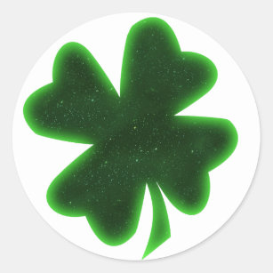 St. Patrick's Day Four Leaf Clover Classic Round Sticker