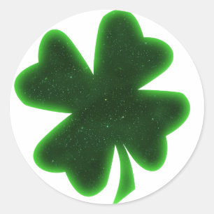 St. Patrick's Day Four Leaf Clover Classic Round Sticker