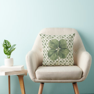 St Patrick's Day Four Leaf Clover Cushion