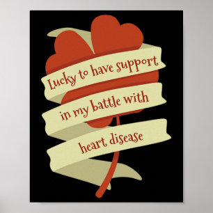 St Patricks Day Four Leaf Clover Heart Disease Awa Poster