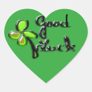 St. Patrick's Day  Four-leaf clover Heart Sticker