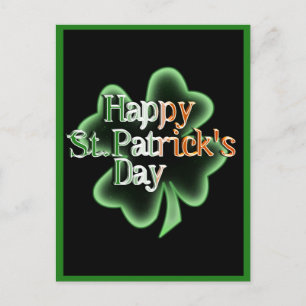 St. Patrick's Day Four Leaf Clover Holiday Postcard