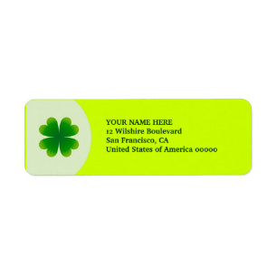 St. Patrick's Day Four Leaf Clover Label Address Return Address Label