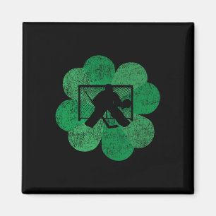 St Patricks Day Four Leaf Clover - Lucky Hockey Go Magnet