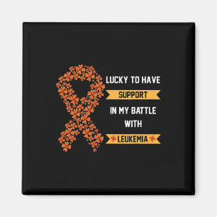St Patricks Day Four Leaf Clover Orange Leukaemia Magnet