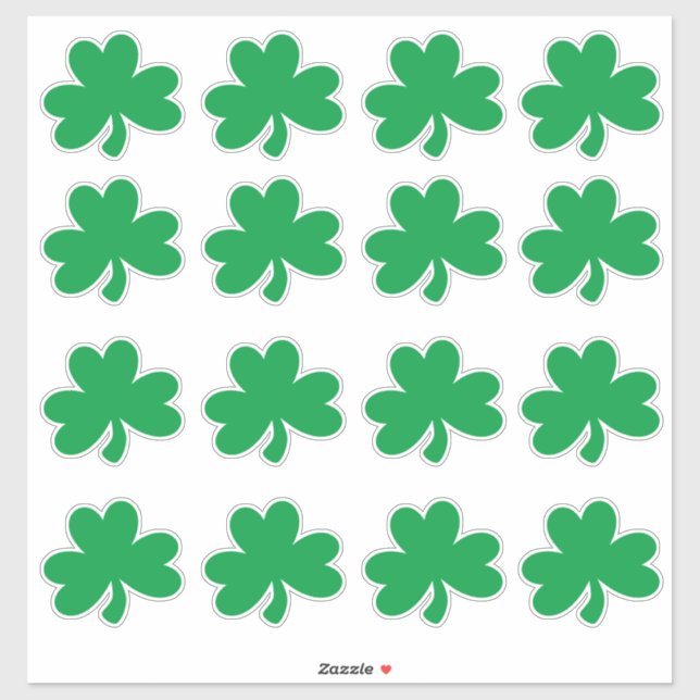 St. Patrick's Day Four Leaf Clover Party Green (Sheet)