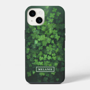 St. Patrick's Day Four-Leaf Clover Personalised iPhone 14 Case