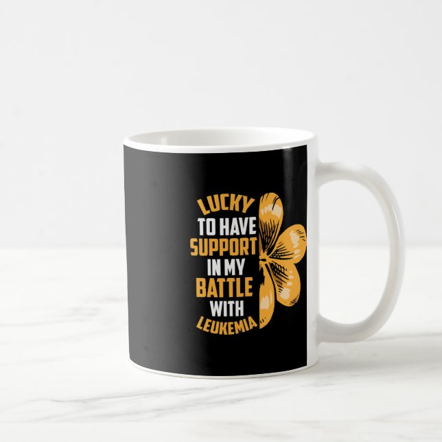 St Patricks Day Four Leaf Clover Raise Leukaemia A Coffee Mug (Right)