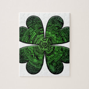St. Patrick's Day Four Leaf Clover/Shamrock Celtic Jigsaw Puzzle
