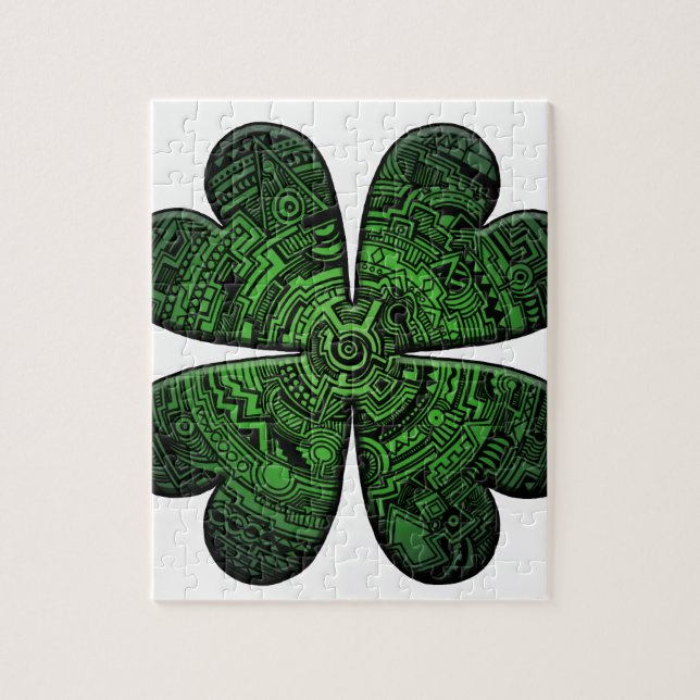 St. Patrick's Day Four Leaf Clover/Shamrock Celtic Jigsaw Puzzle (Vertical)