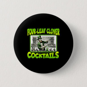St Patricks Day Four Leaf Clover Tails St Paddys D 6 Cm Round Badge