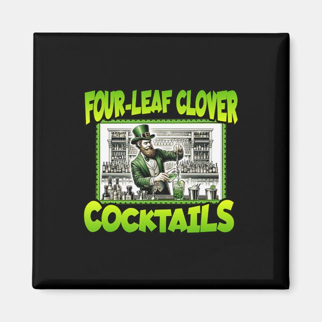 St Patricks Day Four Leaf Clover Tails St Paddys D Magnet (Front)