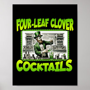 St Patricks Day Four Leaf Clover Tails St Paddys D Poster