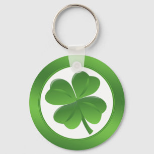 St.Patrick's Day, four leaves shamrock Key Ring
