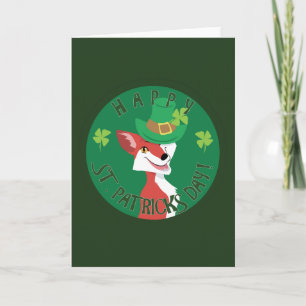 St. Patrick's Day Fox Card