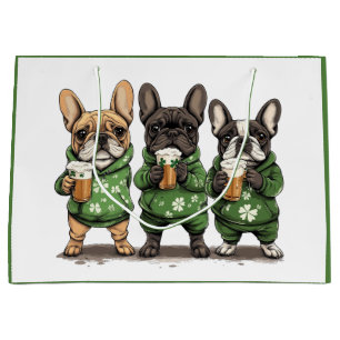 St. Patrick's Day French Bulldogs Large Gift Bag