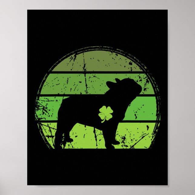 St Patricks Day Frenchie Dog Lover St Patricks Day Poster (Front)