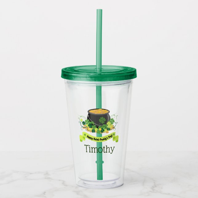 St. Patrick's Day Fun Acrylic Tumbler (Front)