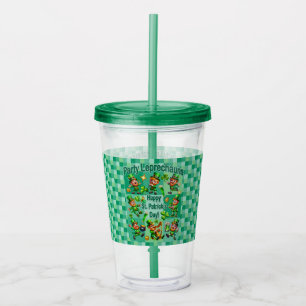 St. Patrick's Day Fun Adorable "Party Leprechauns" Acrylic Tumbler