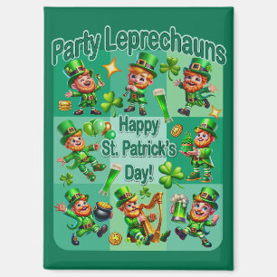 St. Patrick's Day Fun Adorable "Party Leprechauns" Magnet