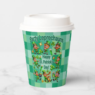 St. Patrick's Day Fun Adorable "Party Leprechauns" Paper Cups
