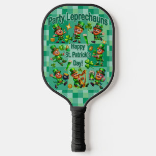 St. Patrick's Day Fun Adorable "Party Leprechauns" Pickleball Paddle
