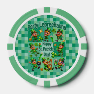 St. Patrick's Day Fun Adorable "Party Leprechauns" Poker Chips