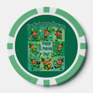St. Patrick's Day Fun Adorable "Party Leprechauns" Poker Chips