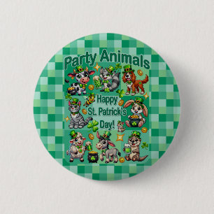 St. Patrick's Day Fun and Adorable "Party Animals" 6 Cm Round Badge
