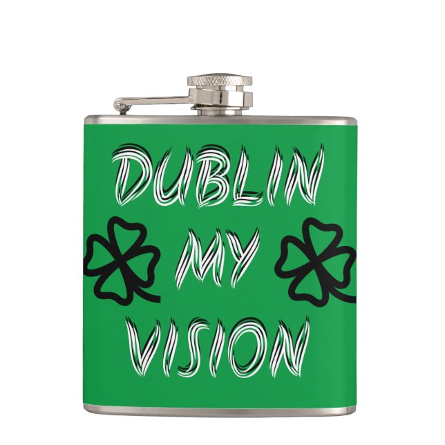 St. Patrick's Day Funny Humour Green Hip Flask (Front)