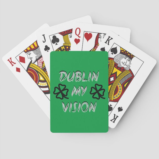 St. Patrick's Day Funny Humour Green Playing Cards (Back)