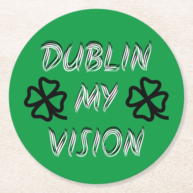 St. Patrick's Day Funny Humour Green Round Paper Coaster (Front)