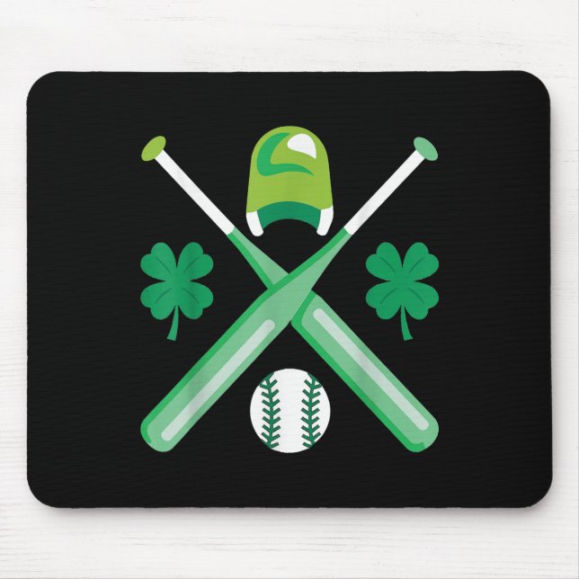 St Patricks Day Funny Irish Saint Paddy Baseball P Mouse Pad (Front)