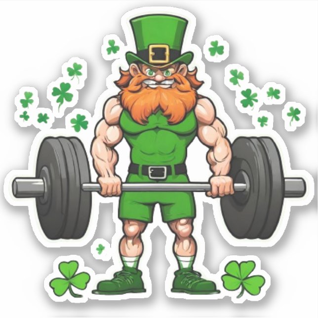 St. Patrick's Day Funny Leprechaun Barbell Gym (Front)