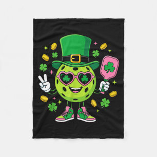 St patricks day funny lucky pickleball hat irish fleece blanket