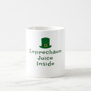 St. Patrick's Day, Funny Text Leprechaun Juice Coffee Mug
