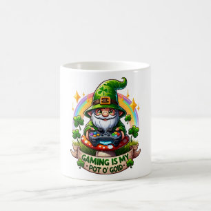 St. Patrick's Day Gamer Gnome Coffee Mug