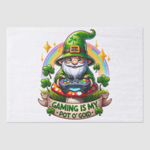 St. Patrick's Day Gamer Gnome Tissue Paper