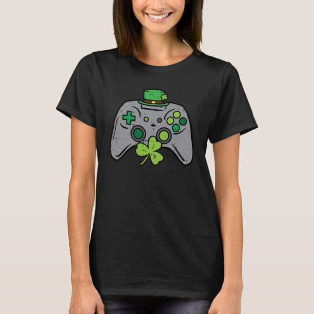 St Patricks Day Gamer Saint Pattys Men Boys Kids Y T-Shirt (Front)