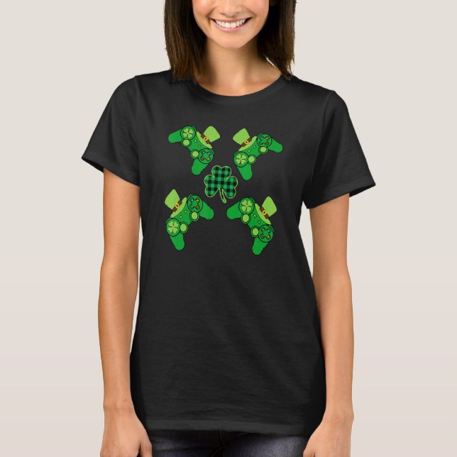 St Patricks Day Gaming Boys Shamrock Lover T-Shirt (Front)