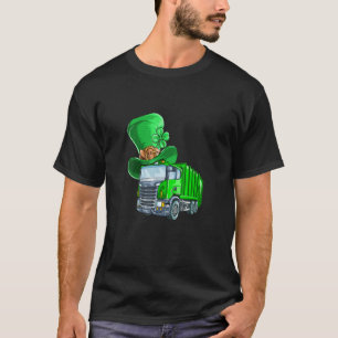 St Patricks Day Garbage Truck Shamrock Men Kids B T-Shirt