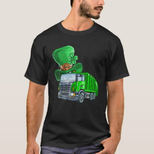 St Patricks Day Garbage Truck T Shirt Shamrock Men
