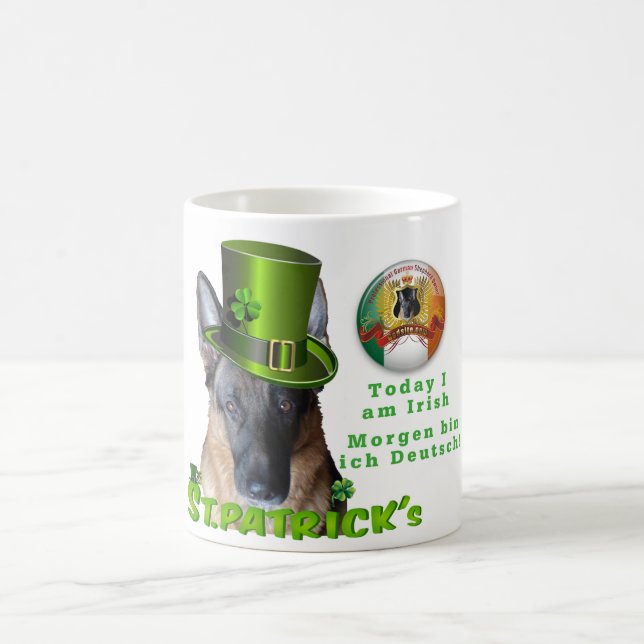 St. Patricks Day German Shepherd Coffee Mug (Center)