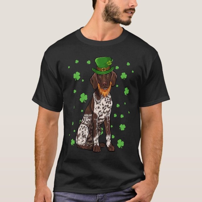 St Patricks Day German Shorthaired Pointer Dog Sha T-Shirt (Front)