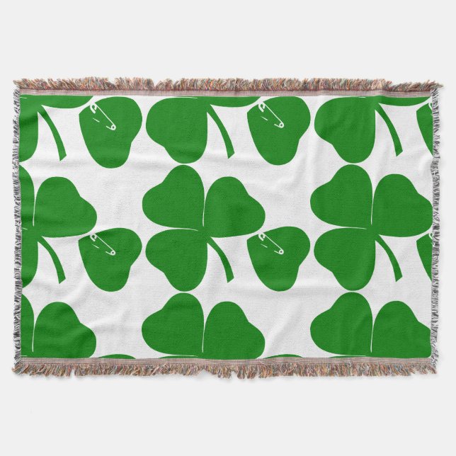 St Patrick's Day - Get Lucky 3+1 = 4 Throw Blanket (Front)