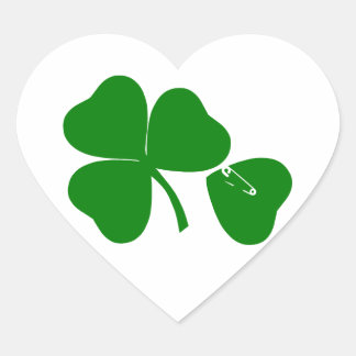St Patrick's Day - Get Lucky 3 + 1 leaves = 4 Heart Sticker